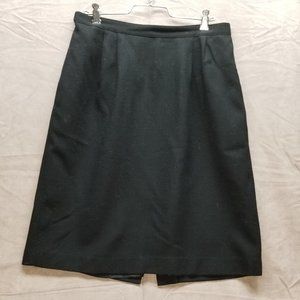 Vintage Black Wool Skirt - Size 12 P